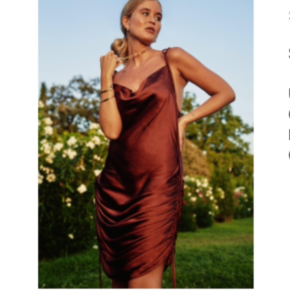 Nastygal rust color satin dress - NEW
